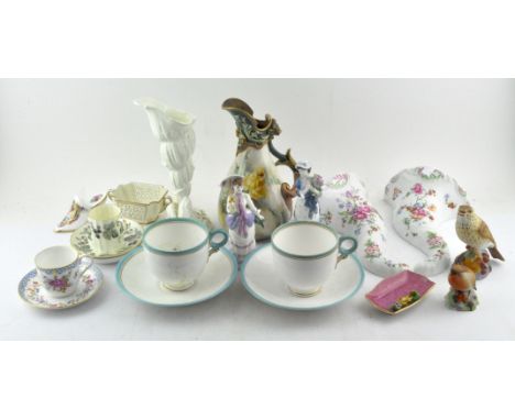 A collection of porcelain, including: a Chinese famille rose 18th century teabowl, a group of late 19th/early 20th century Ro