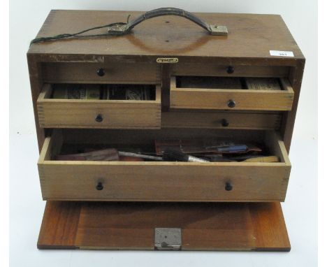 An Engineers storage unit, made in England by Emir, opening to reveal seven drawers of varying sizes, some containing tools, 