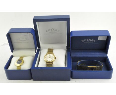 Three Rotary wristwatches, in original boxes, including a Gents manual wind and two ladies examples