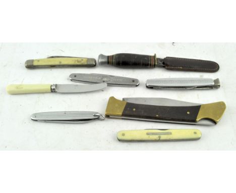 A group of eight vintage penknives