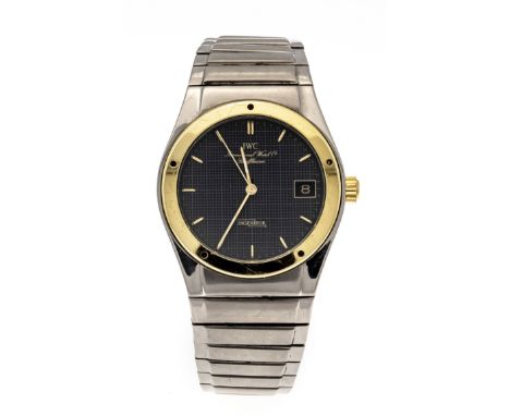 IWC Ingenieur, Titan / Gold, Ref. IW3360 um 1998, graues Zifferblatt mit Millimeterpapiermuster, vergoldete aufgesetzte Balke