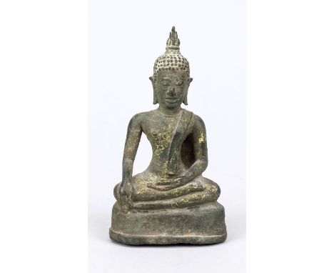 Shan Bronze Buddha, Myanmar/Burma, genaueres Alter ungewiss, H. 13 cm