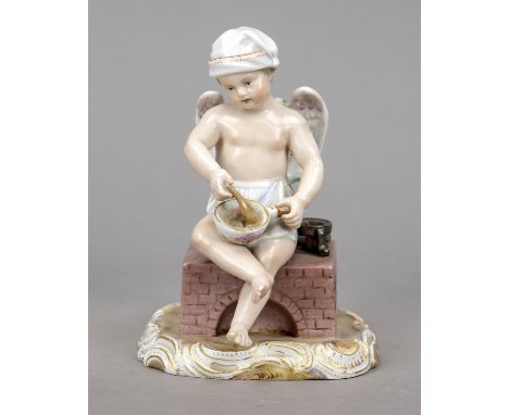 Amor als Koch, Meissen, Knaufschwerter 1850-1924, 1. W., Entwurf Ernst August Leuteritz im Jahr 1876, Modell-Nr. K 116, Relie