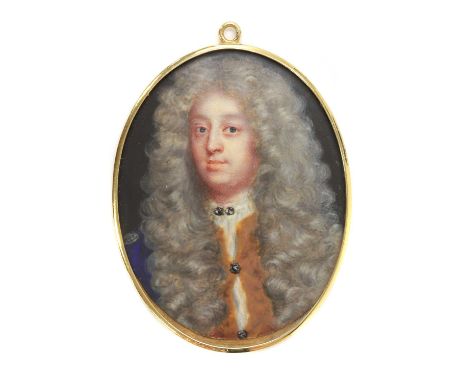 Bernard II Lens (1659-1725)Portrait of the Hon. Robert Fielding (1650-1712) in an orange buttoned coat, white stock and jewel