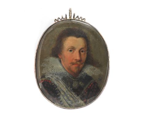 Dutch School, early 17th centuryPortrait of a gentleman in a black and red doublet, his lace sash embroidered with the letter