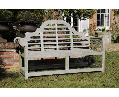 A teak Lutyens bench,20th century,170cm wide57cm deep103cm high