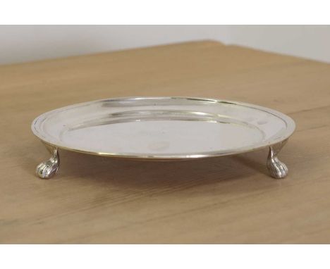 An Indian silver salver/card tray,by Robert Hamilton of Calcutta, first quarter of the 19th century, of plain circular form w