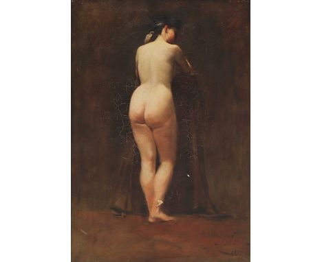 J... F... M... Gow (19th century)A standing nudeindistinctly signed 'J F M Gow' and dated 4th September 1877 l.r., oil on can