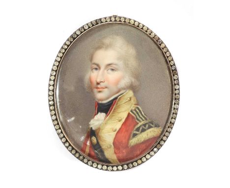 Attributed to John Smart (1741-1811)Portrait of an Officer in uniformindistinctly signed l.r., on ivory, oval6.2 x 5.1cm, in 