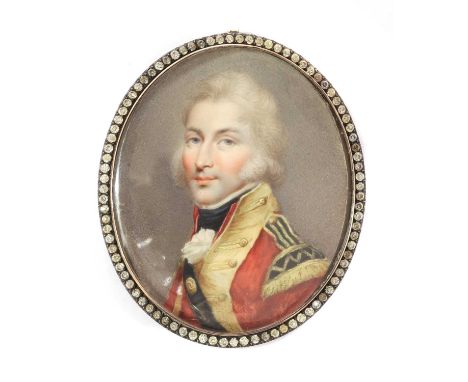 Attributed to John Smart (1741-1811)Portrait of an Officer in uniformindistinctly signed l.r., on ivory, oval6.2 x 5.1cm, in 