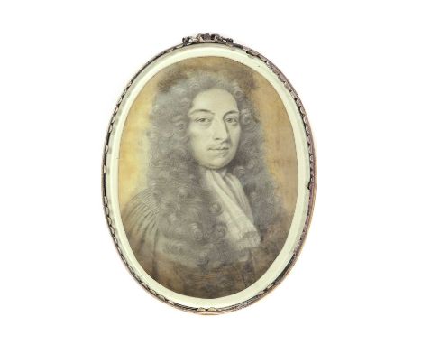 Circle of Thomas Forster (c.1677-1712)Portrait of a gentleman, head and shoulders, in a brown coat and white stockpencil, ova