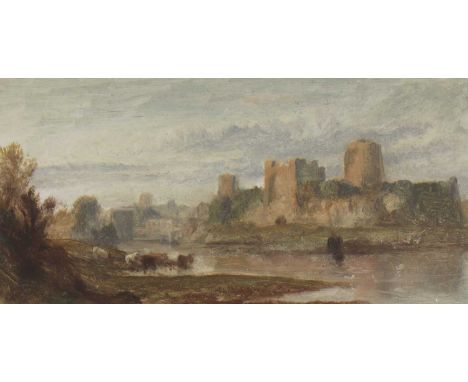 Philip Wilson Steer RWS (1860-1942)Study of Chepstow Castleoil on card12.5 x 25.5cmProvenance: The Cyril and Shirley Fry Coll