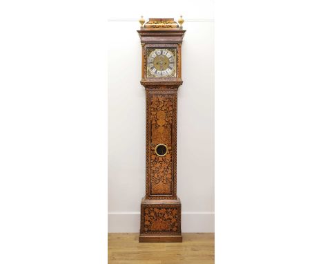 A marquetry and walnut eight-day longcase clock by Thomas Wentworth 'Junier', Sarum,mid-18th century, a marquetry and walnut 