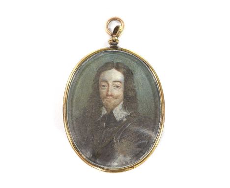 English School, 17th centuryPortrait of King Charles I in armouroval5 x 3.8cm