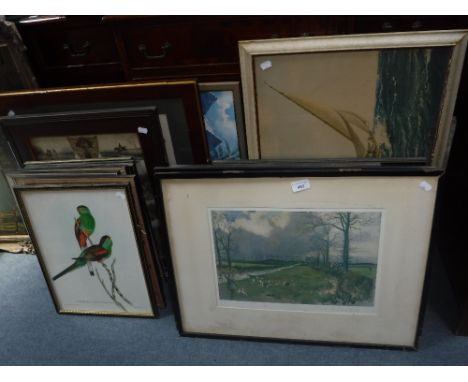 LIONEL EDWARDS: A signed hunting print, another similar and various other prints