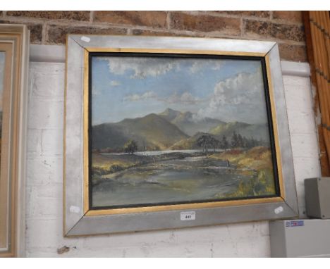 R C D LOWRY: 'Skiddaw', oil on board, dated 1956