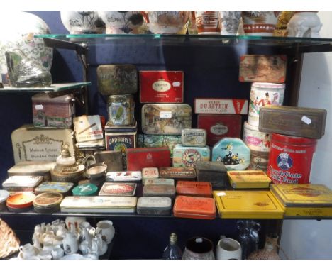 A LARGE COLLECTION OF VINTAGE TINS to include 'Will's Gold Flake'