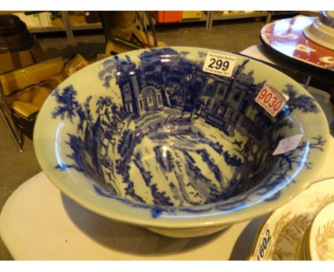 Victoria ware large planter in blue