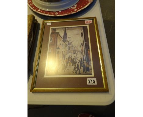 Framed Lowry print An Organ Grinder 