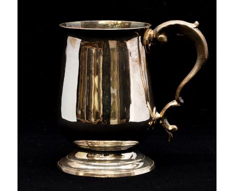 A George III silver half pint mug, Peter &amp; Ann Bateman, London 1796, of baluster form with scroll handle, inscribed with 