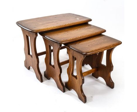 An Ercol nest of 3 rectangular occasional tables, widest 57cm 