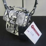 Versace Jeans, Ladies Snakeskin Effect Small Saddle Bag in Grey/Black/White. Original RRP £180.00