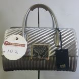 Cavalli Class, Celebrity, Style CGC.004, Ladies Leather Bowling Bag in Black with Gold Detail.