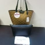 Patrizia Pepe, Ladies Borsa Tote Leather Handbag with Bag Insert in Rust Twist with Gold Detail.