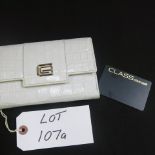 Cavalli Class, Keira CAQ.020, Ladies Leather Purse in White Crocodile Pattern Gold Detail.