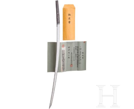 Katana-Klinge in Shirasaya und passende Koshirae, Japan, Edo-Periode  Klinge Shinogi Tsukuri, Chu Kissaki, Torii Zori, Ko Gun