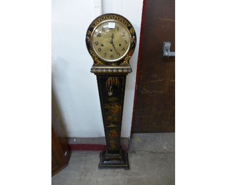 A 1930's Enfield Chinese chinoiserie dwarf longcase clock