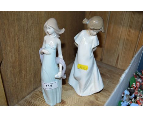 A Lladro figurine  AF; together with a Nao figurine - one with original box  