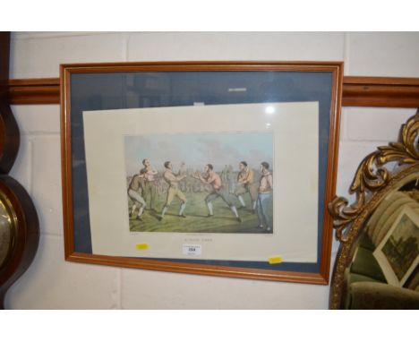 After Henry Alken, coloured print entitled "A Prize Fight"