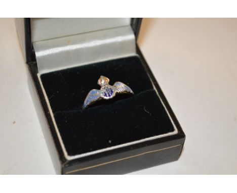 A silver RAF sweetheart and enamel decorated ring 