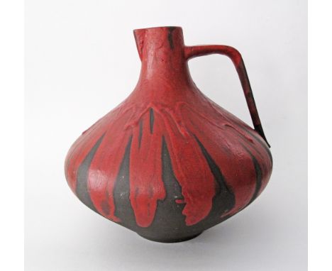 A West German Ceramano Stromboli 1960s ceramic pitcher designed by Hans Welling, numbered 201, H30cm.