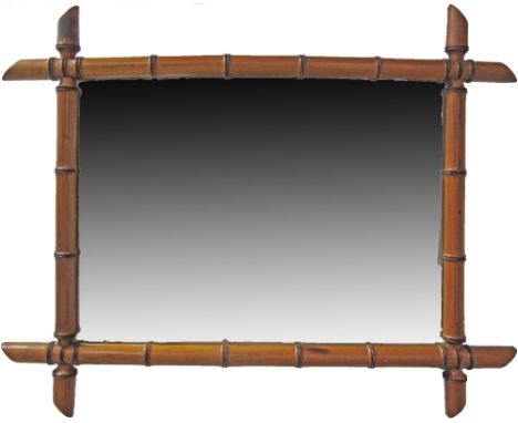 A bamboo framed mirror 58X73cm.