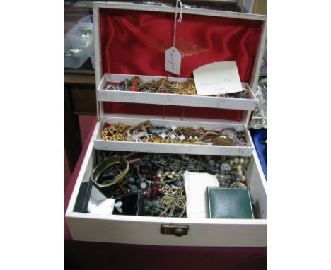 A Mixed Lot of Assorted Costume Jewellery, including beads, pendant watch, bangle watch, bracelets, filigree, diamanté and ot