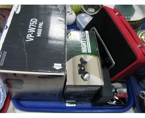 An Accurist Chronograph Alarm/Timer (boxed), a Blaupunkt DAB Radio and cord less night eyes, camcorder - untested sold for pa