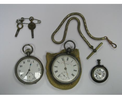 A Chester Hallmarked Silver Cased Openface Pocketwatch, the 'Express English Lever J.G. Graves Sheffield' dial with black Rom