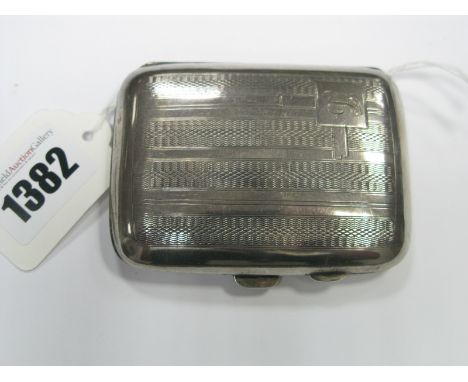 A Hallmarked Silver Cigarette case, allover engine turned.