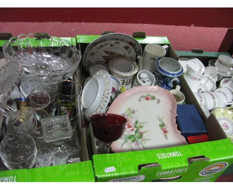 Paragon 'Belinda' Tea Service, further tea wares, cabinet plates, glassware, cake stand, etc:- Three Boxes