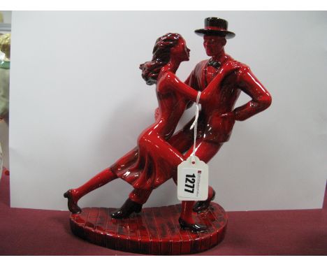 A Peggy Davies Figure "Rhythm and Romance", ruby fusion, modelled by Andy Moss.
