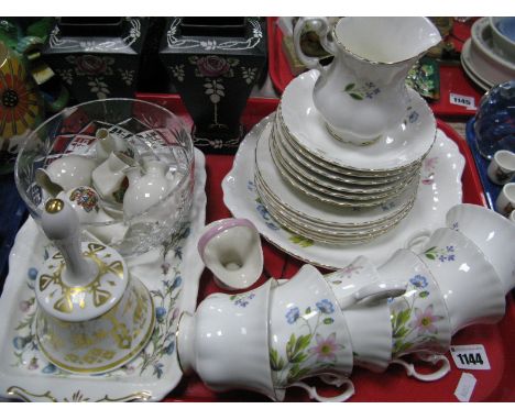 Royal Albert 'Wild Anemone' Tea Ware, crested ware Hammersley bell etc:- One Tray