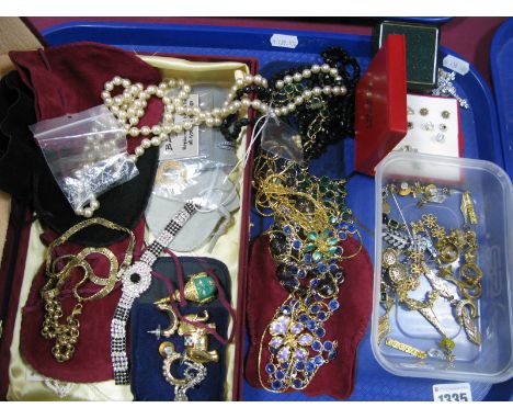 A Mixed Lot of Assorted Costume Jewellery, including large cross pendant stamped "925", on a chain, imitation pearls, stud an