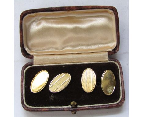 A boxed pair of silver gilt chain cufflinks
