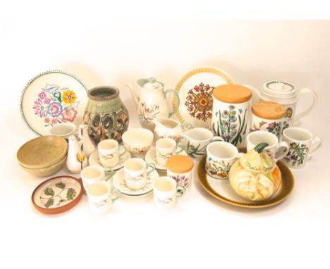 A collection of Wedgwood Tiger Lily pattern coffee wares comprising coffee pot, milk jug, sugar bowl, six coffee cans, six sa