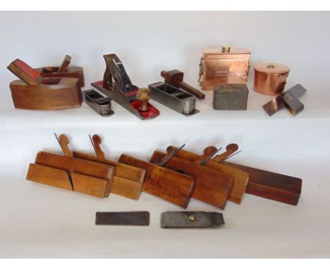 Box containing a collection of wood working tools to include many plane's including Marples of Sheffield plane, and others; t