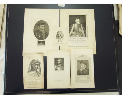 A quantity of mainly 19th century black and white engravings of historical characters, portrait subjects, etc together with a