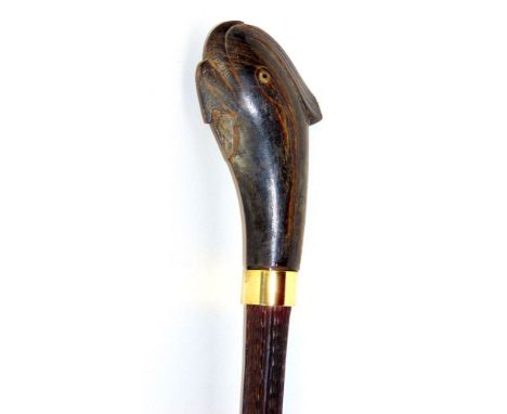 A parrot headed walking stick, 92cm long 