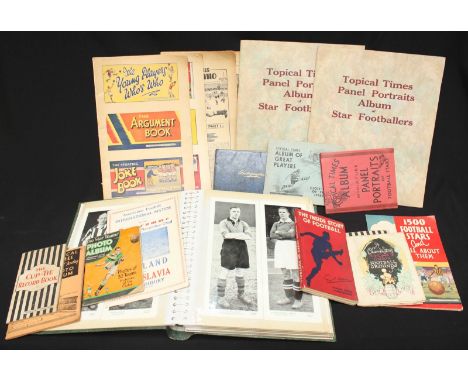 Football interest:  A collection of football ephemera including albums of Topical Times portrait cards (large small and tripl